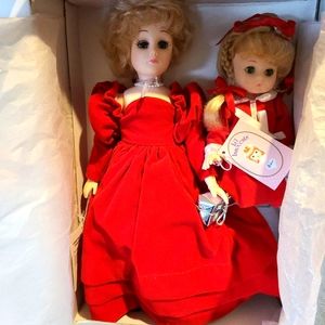 NIB NWT Vintage 1988 Effanbee Christmas Eve Together Mother & Daughter Doll Set